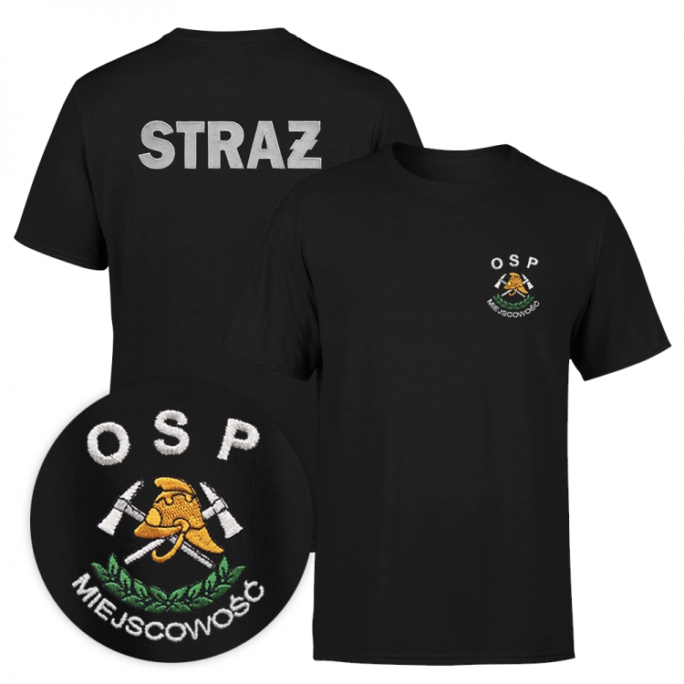 

S04 L Koszulka Osp miejscowość haft Straż