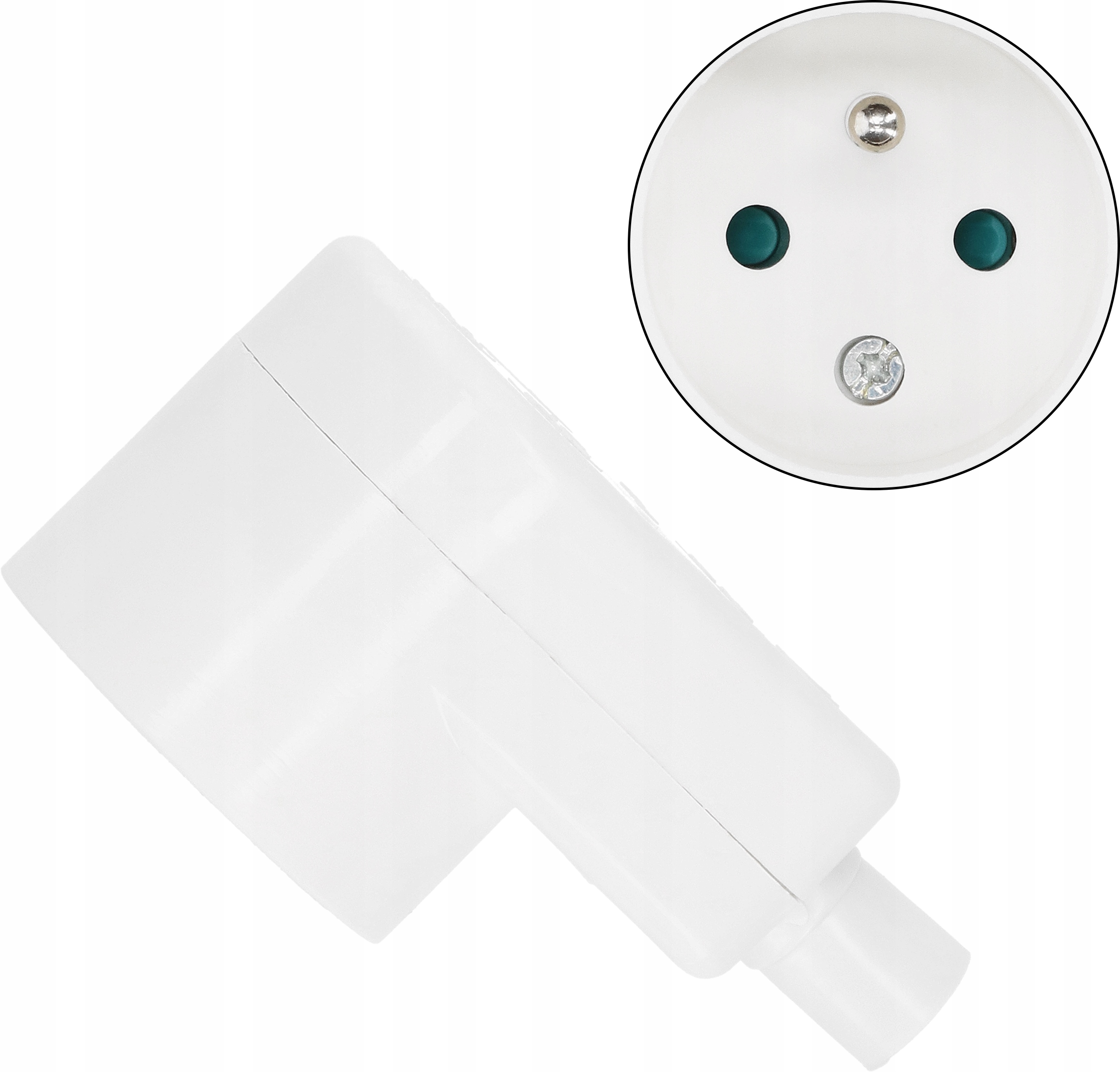 

Gniazdo przedłużacza kątowe z uziemieniem