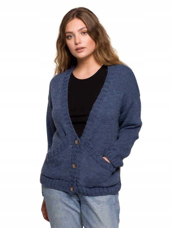 

Eu L/XL BK074 Kardigan na guziki z szerokimi kiesz