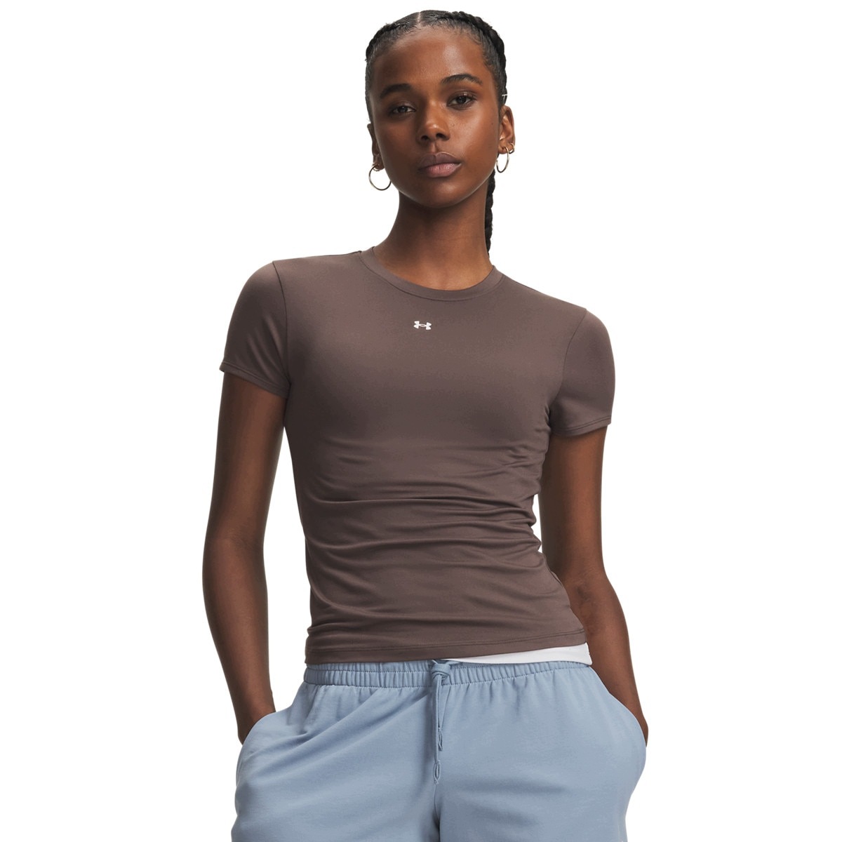 Damska koszulka treningowa Under Armour Motion Fitted Ss Brązowy S