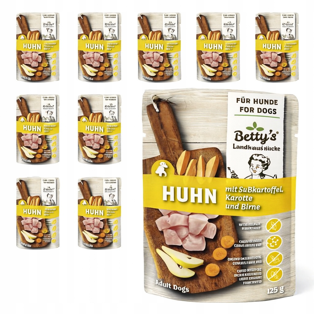 Vlhké Krmivo Pro Psa Betty's Kuřecí pokrm a sladké brambory 10x300 g