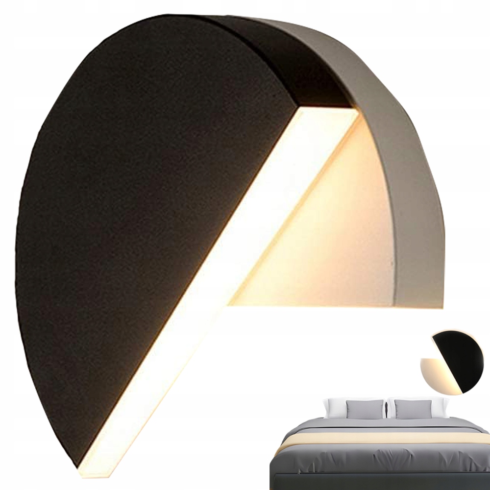 Kinkiet Ścienny Lampa Led Obrotowy Modern Nowoczesna 10W Czarna