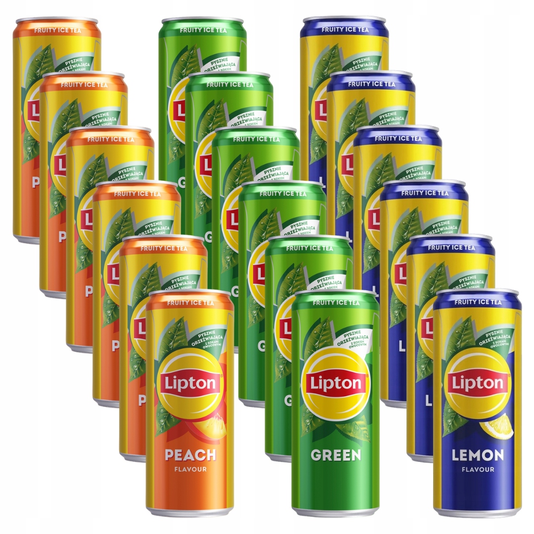 Napój herbaciany Lipton Ice Tea herbata puszka MIX Zestaw 18x 330ml 0,33l