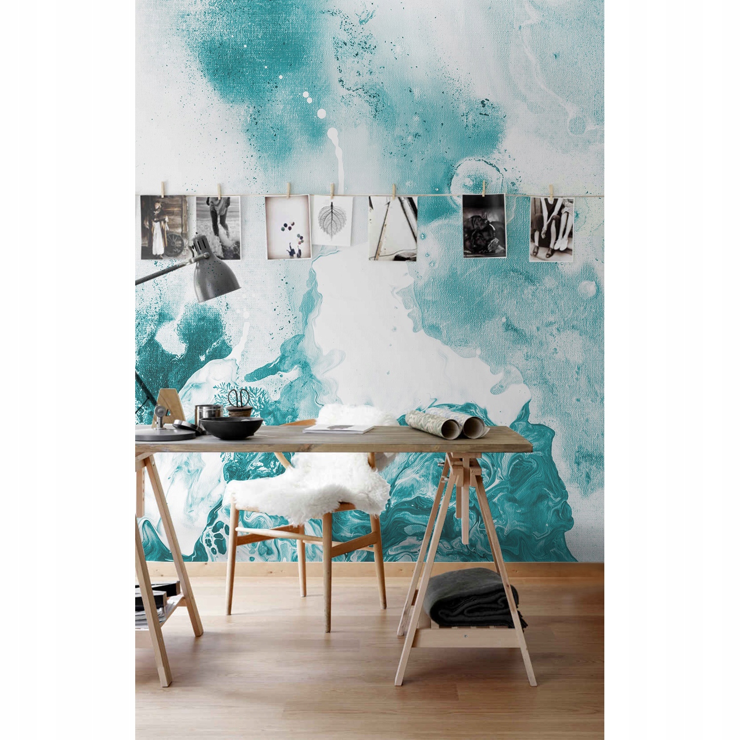 

Fototapeta do salonu Niebieskie plamy 208x146 cm