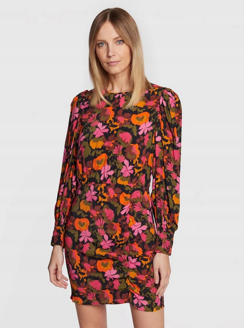 Naf Naf Šaty Joyce Orange Květinová THNR155A Eu 36