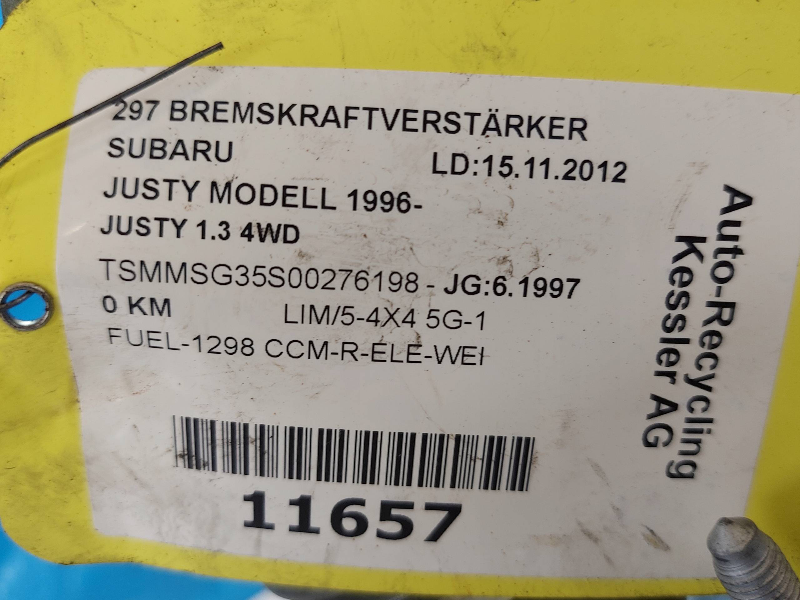 servo pompa SUBARU JUSTY 4WD 1997R 136545 1.3 B