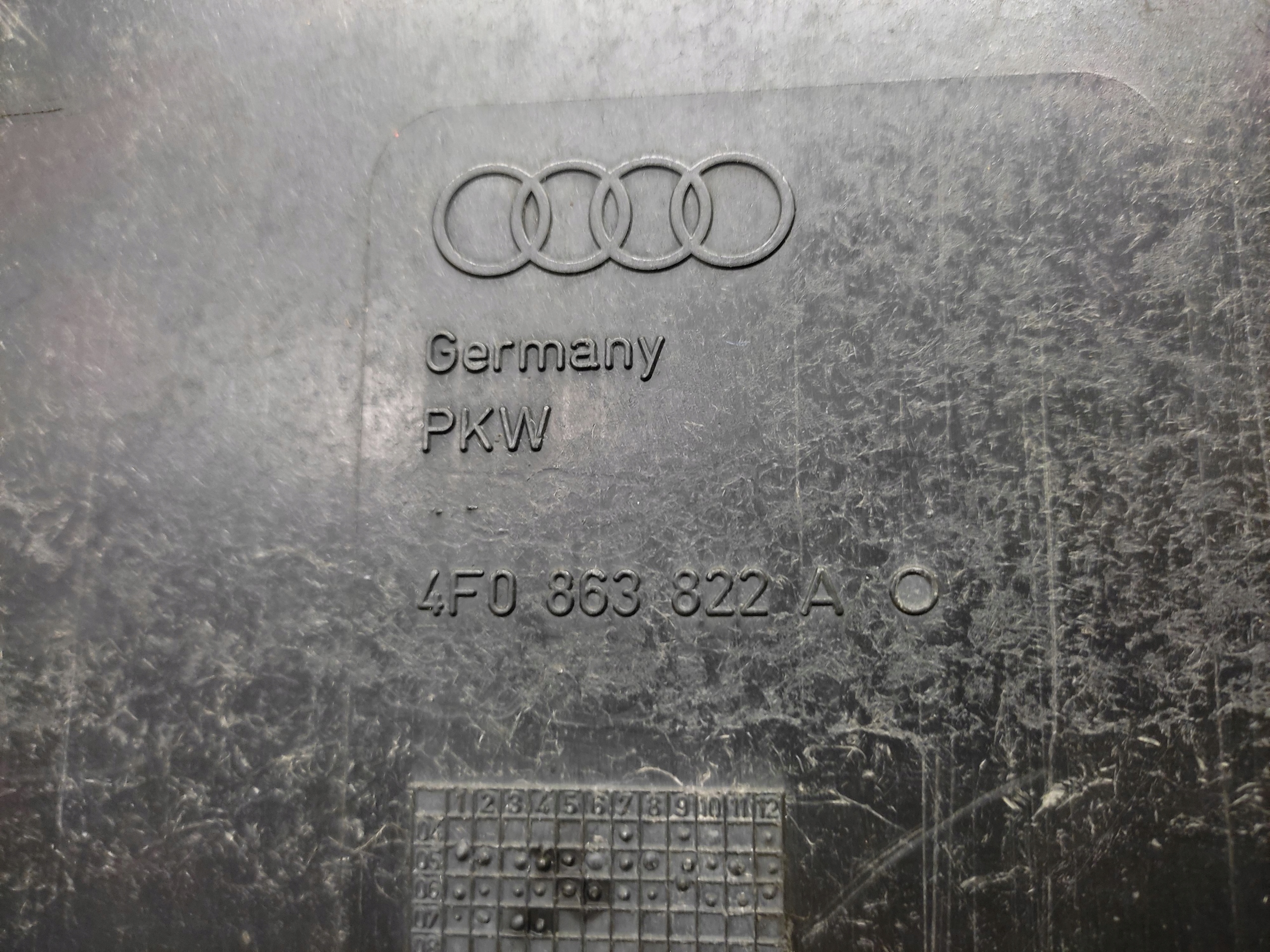 AUDI A6 C6 2.0 FSI cover below engine 4F0863822A