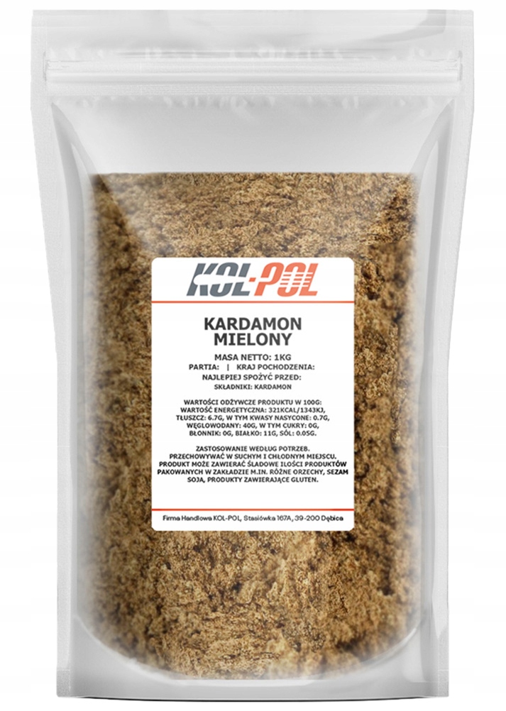 Levně Mletý kardamom 1 kg Čerstvý aromatický přírodní Kol-Pol