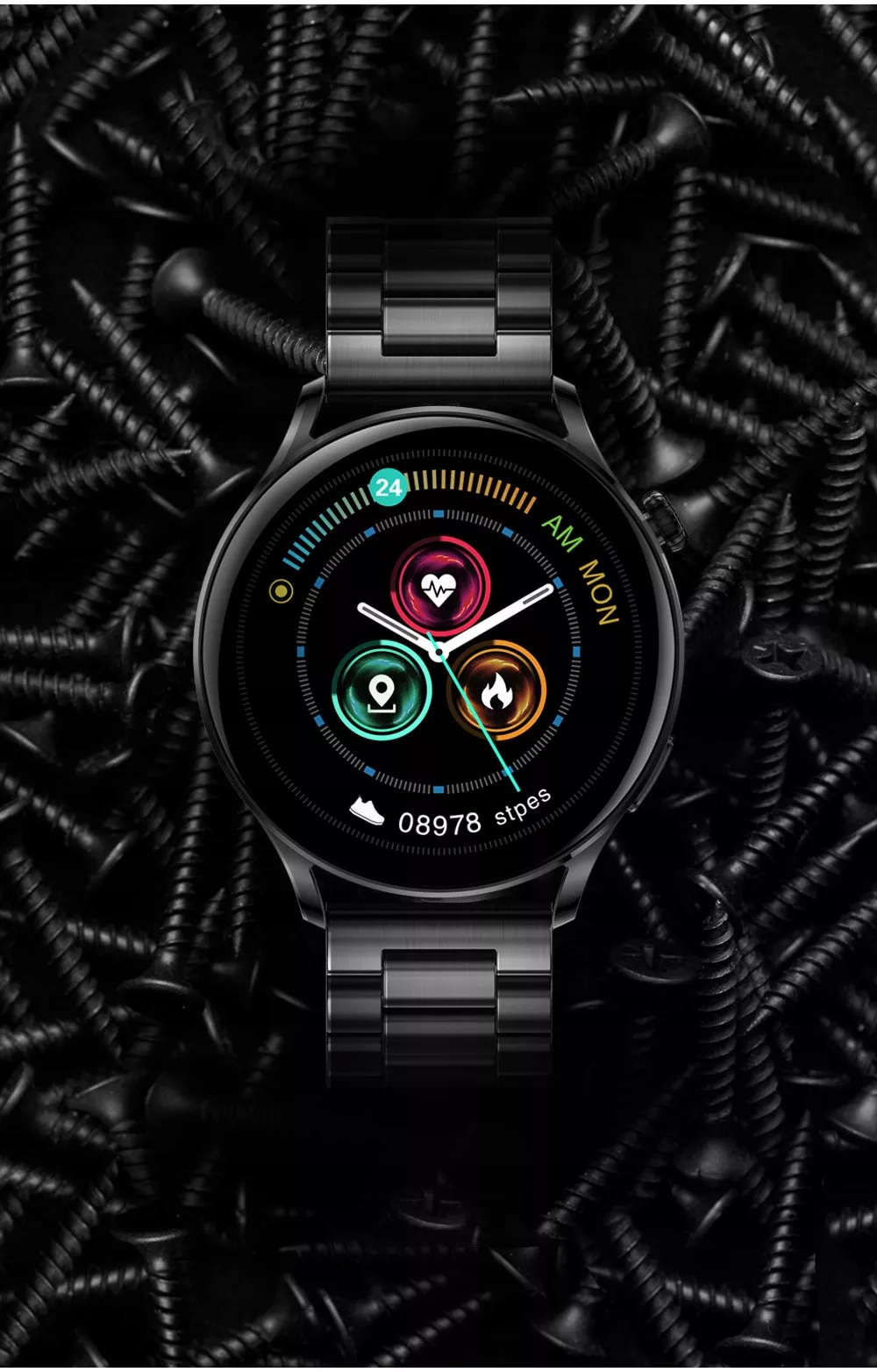 SMARTWATCH ZEGAREK MĘSKI ROZMOWY PL MENU 2 PASKI Kompatybilność systemowa Android iOS