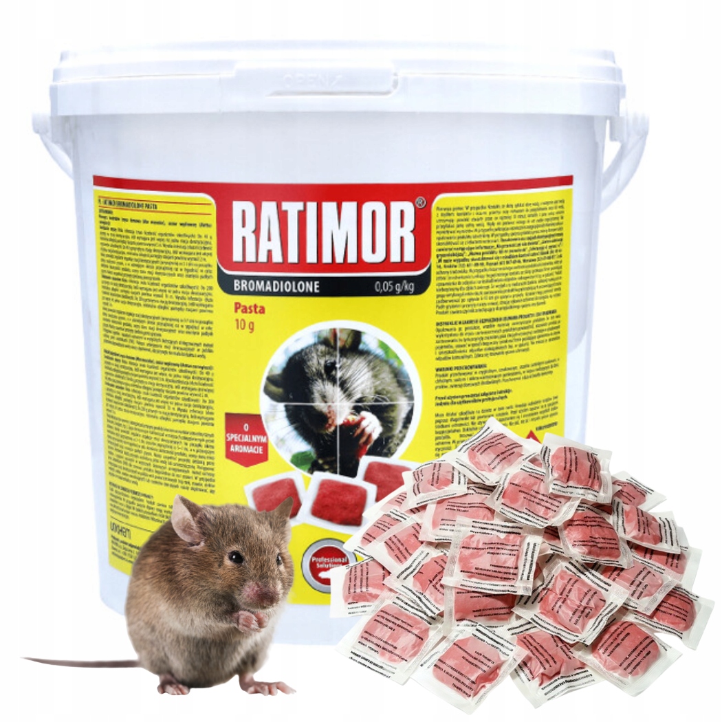 Ratimor Bromadiolon Trutka na myszy i szczury Trucizna Pasta saszetki 3kg