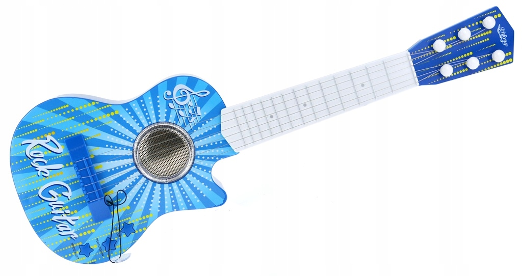 GITARA ELEKTRYCZNA ROCKOWA 6 METALOWYCH STRUN Kolor dominujący odcienie niebieskiego