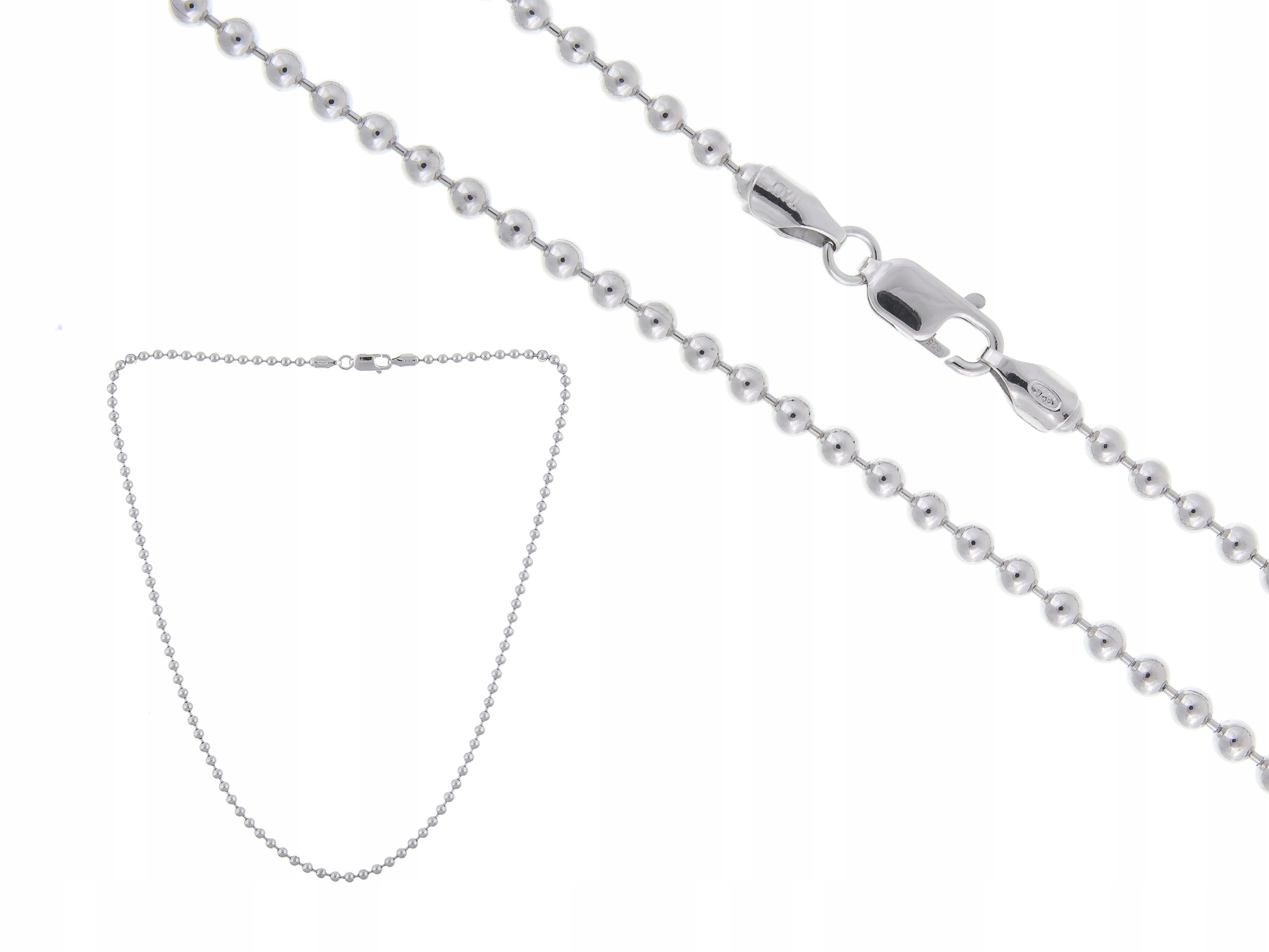 Stříbrný Řetízek Kuličky 45CM 11 Gramů 3MM Italy Rhodiovaný