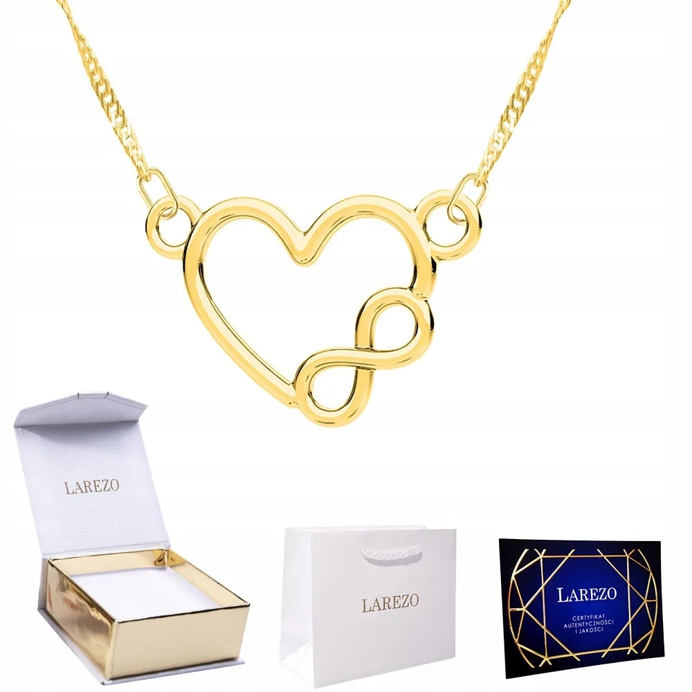 Zlatý náhrdelník Srdce s nekonečnem Srdíčko Forever Stříbro 925