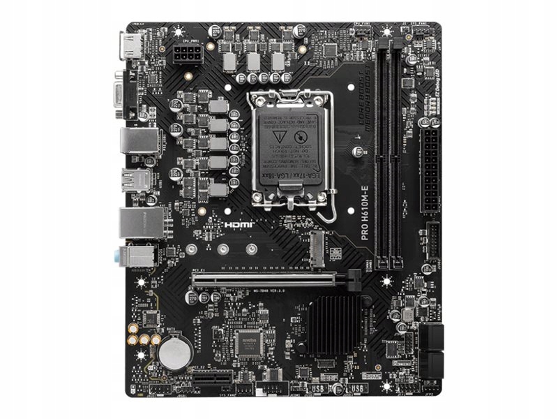 Msi Pro H610M-E Gniazdo procesora LGA1700 Typ chipsetu Intel H610 O
