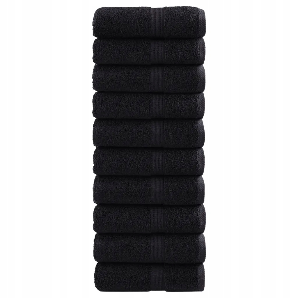 Premium ručníky Solund 10 ks černé 30 x 50 cm 600 g/m² Černý 137424