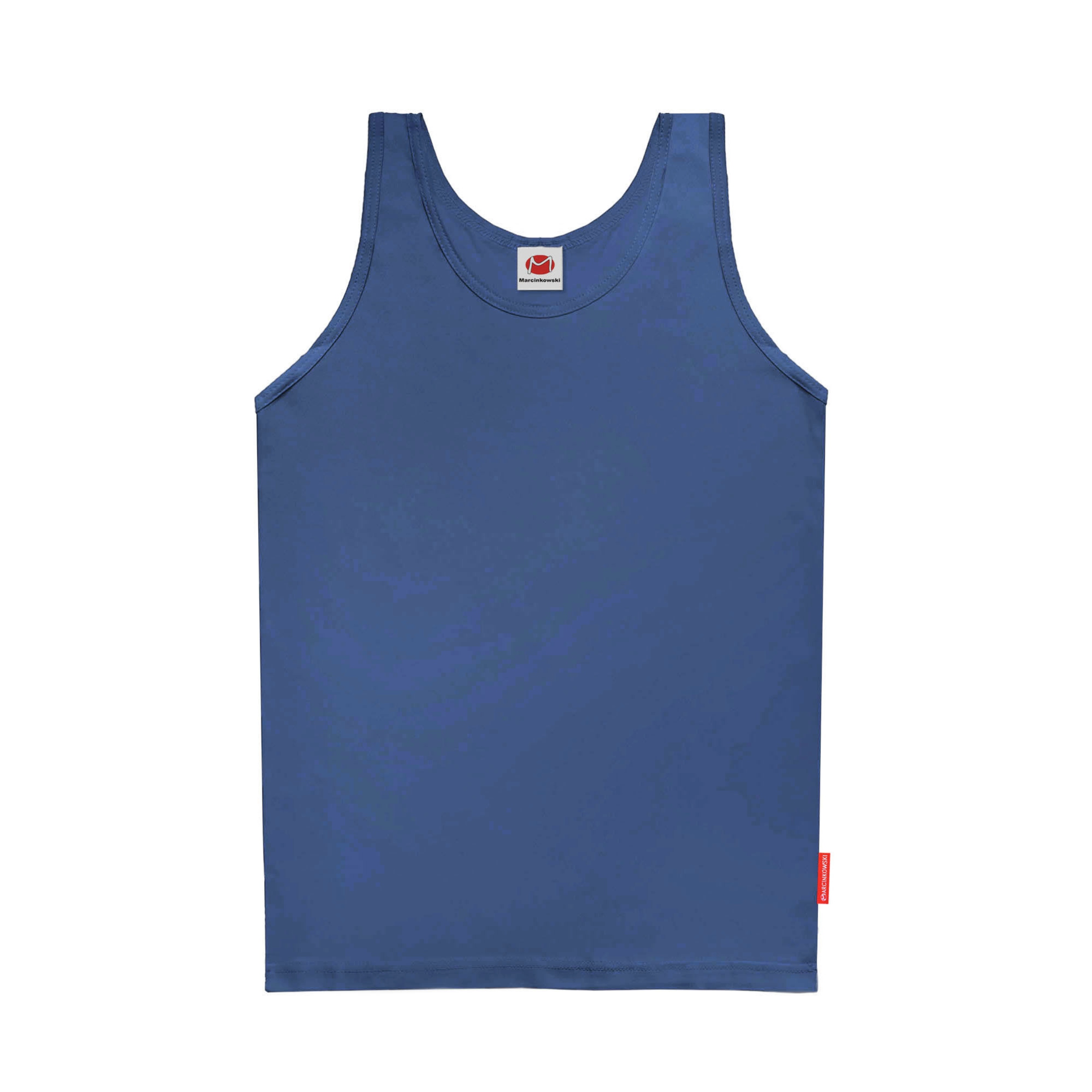 PODKOSZULKA JEANSOWA NIEBIESKA KOSZULKA NA RAMIĄCZKA L T-SHIRT BEZ RĘKAWÓW