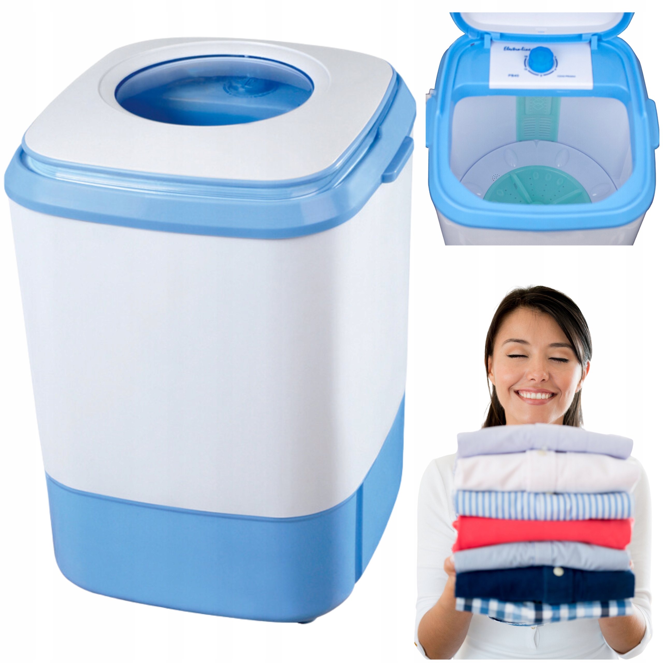 Pralka wirnikowa turystyczna do ubrań bielizny prania Electro-Line PB40-8A