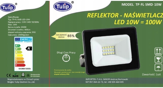 HALOGEN LED SMD NAŚWIETLACZ 10W 6000K Temperatura barwowa 6400 K