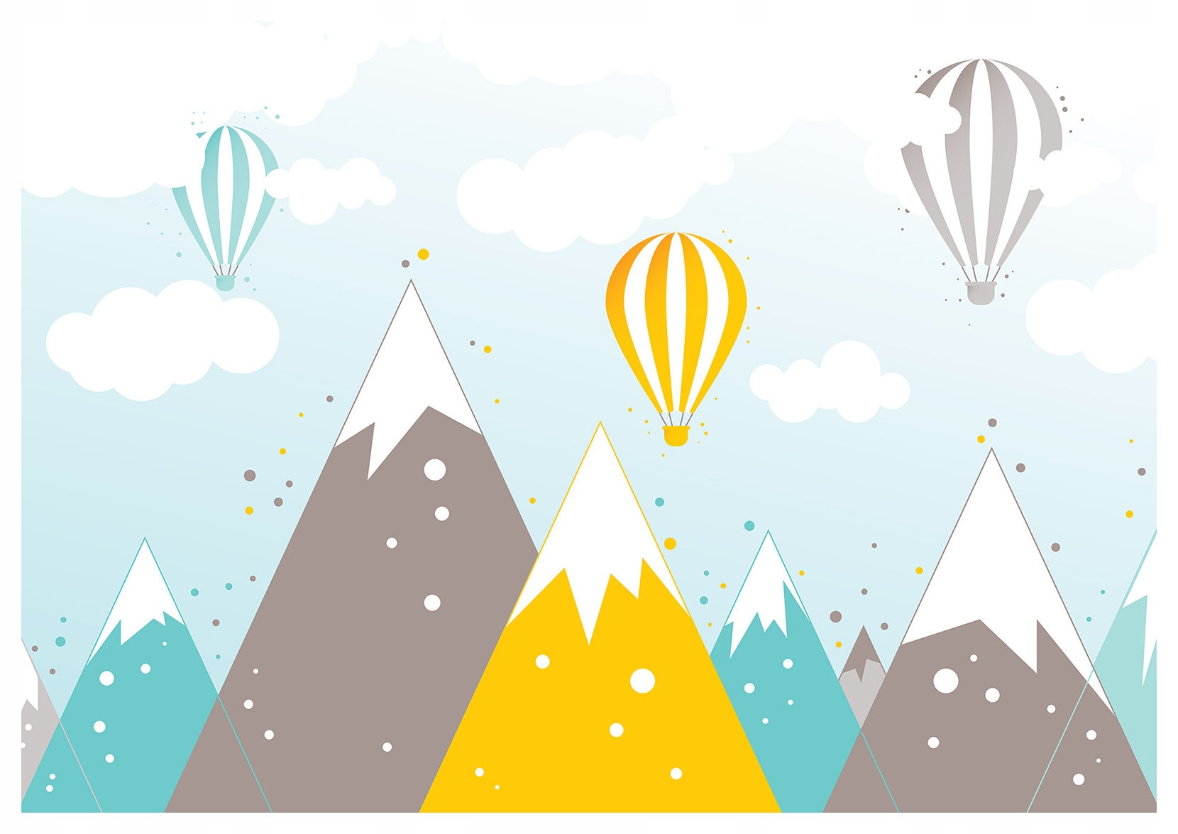 Vliesová fototapeta Hory Balóny Mraky do detskej izby 520x318 lepidlo