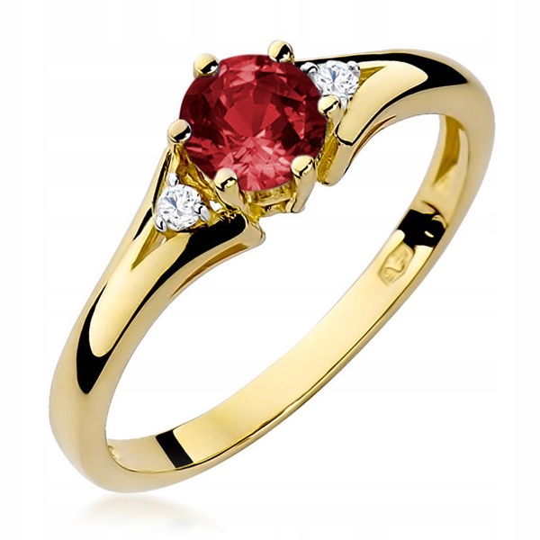 Zlatý Prstýnek ryzosti 585 Granát 0,60 ct