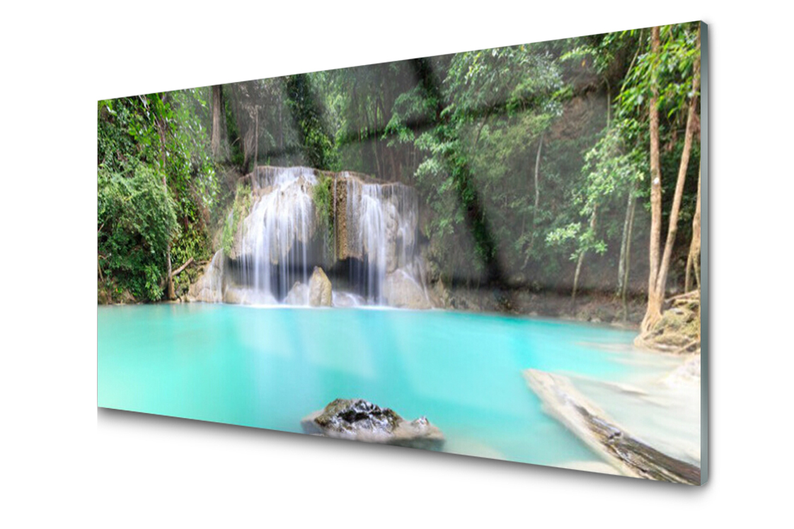 Sklenený panel Doska Vodopád Jazero 120x60