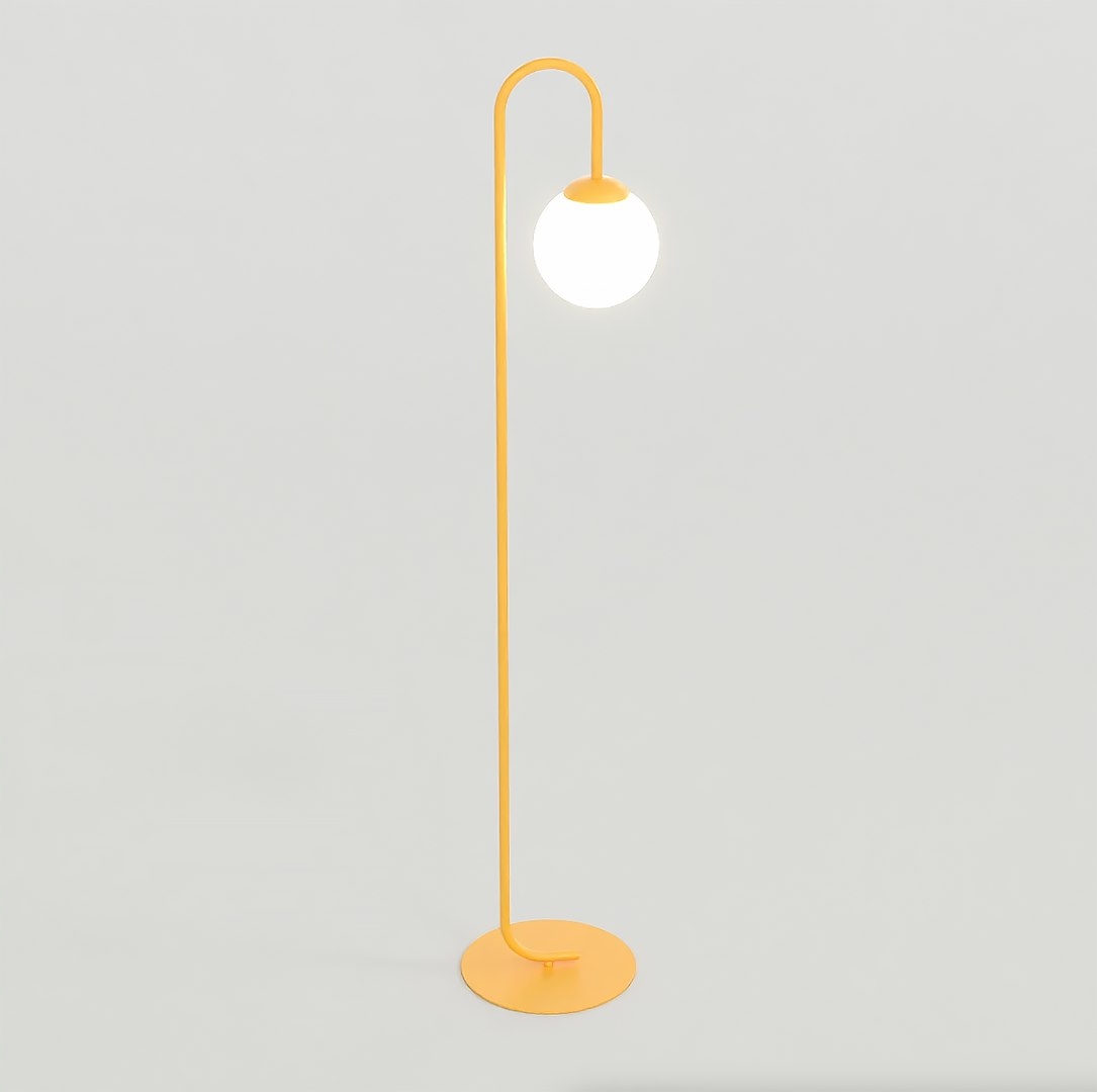 Podlahová lampa Flor LP1 v oranžovej farbe Minimalistický dizajn