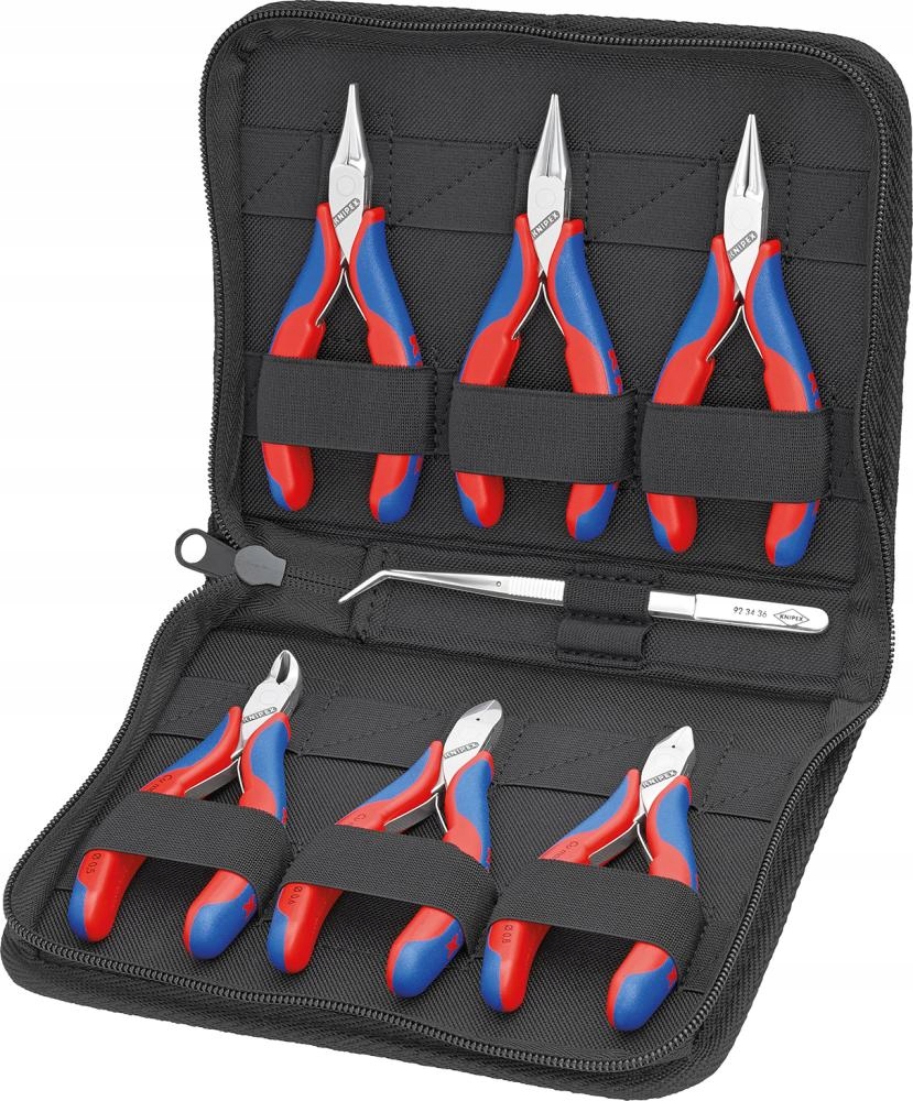 Sada náradia pre elektroniku, 7-dielna, kliešte a pinzeta Knipex 00 20 16