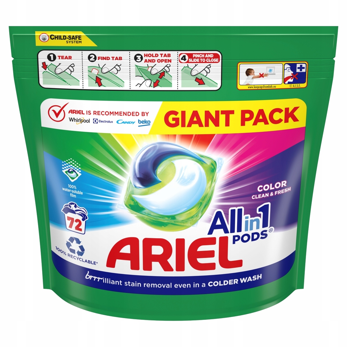 Levně Kapsle Ariel prádla barva All-in-1 Pods 72ks