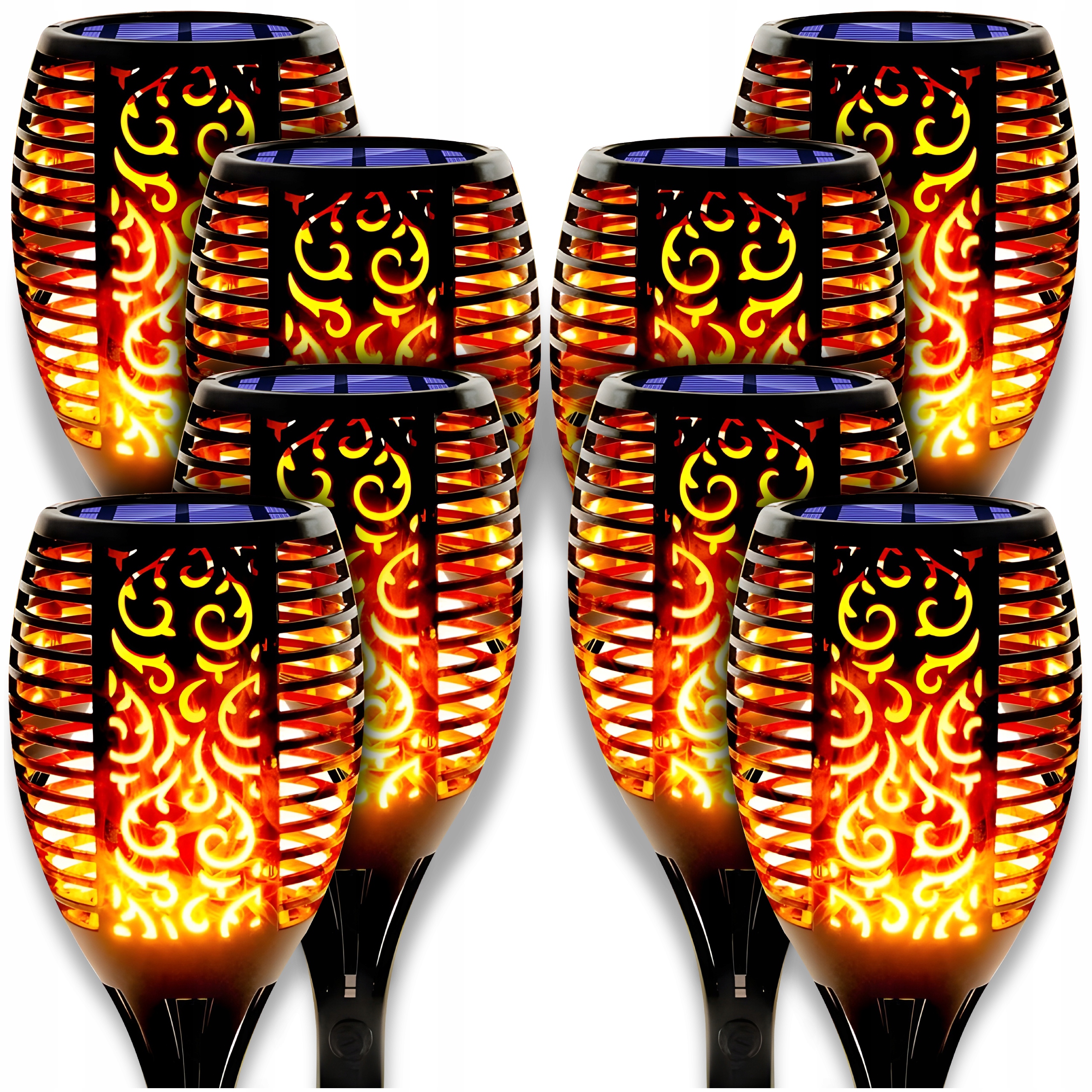 LAMPA SOLARNA LED POCHODNIA EFEKT PŁOMIEŃ OGIEŃ LAMPKI SOLARNE 8 SZTUK