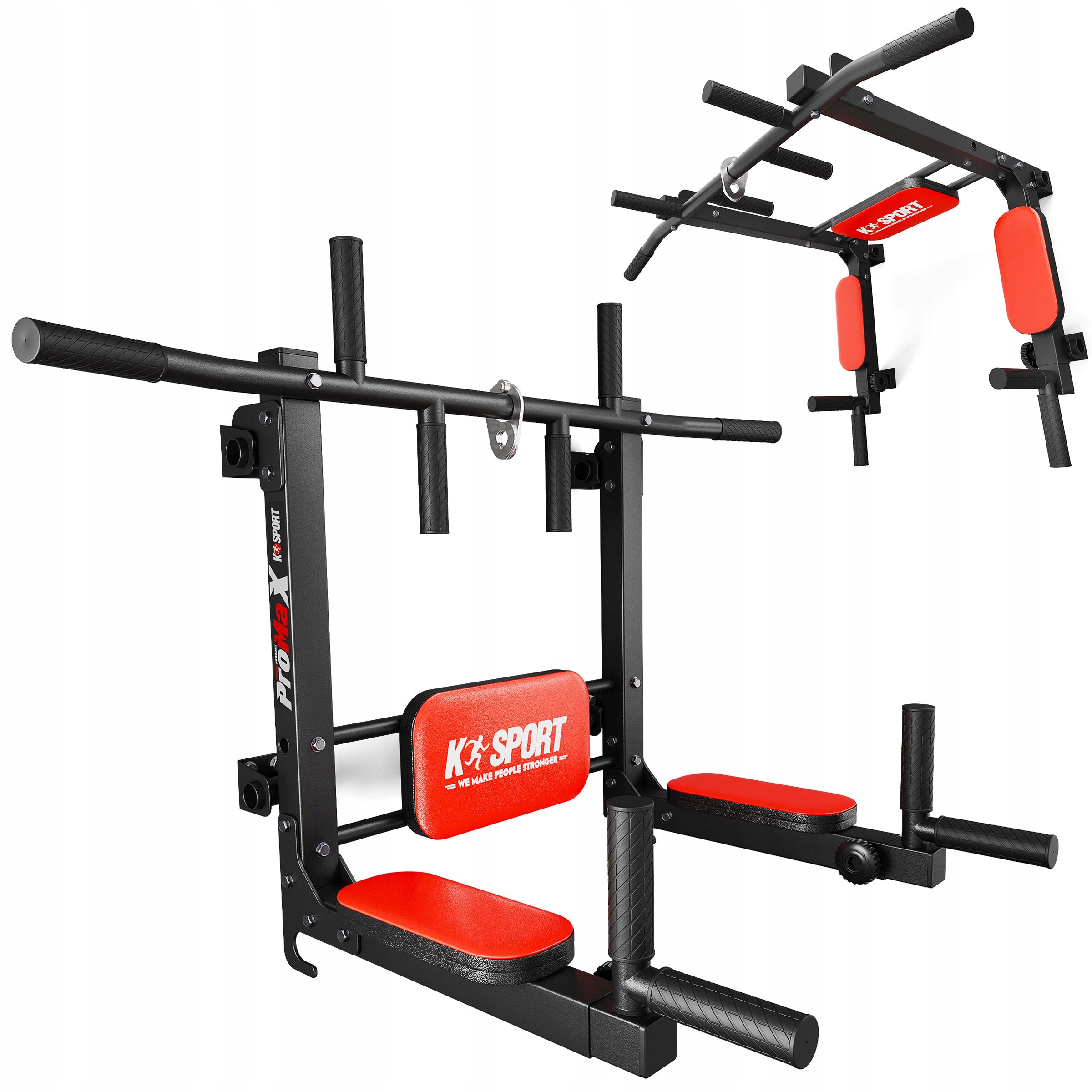 Hrazda+područka pro cvičení zvedání hák na vak 2v1 KSSL081/3