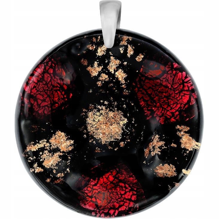 Dámský přívěsek černý Harf sklo murano kolečko