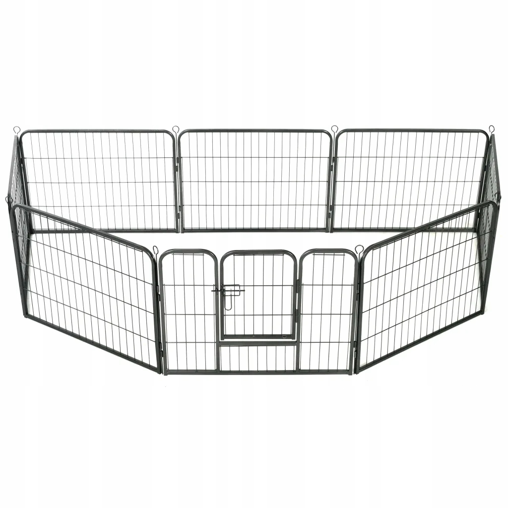 Levně vidaXL Kotec pro psy, 8 panelů, ocelová, černá, 60 x 80 cm