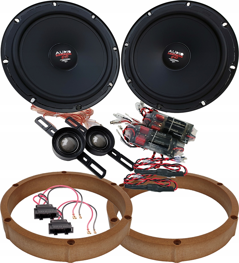 Głośniki samochodowe dwudrożne Audio System R200 EM EVO2 + Zestaw MDF Skoda Octavia 2 Superb 2 200mm Hornhagen oryginal
