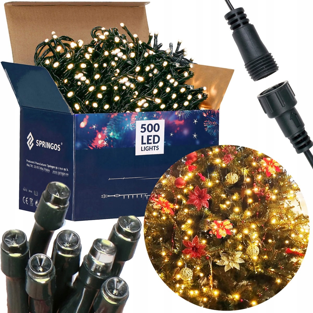 

Lampki Choinkowe 500 Led Zewnętrzne Stałe Światło