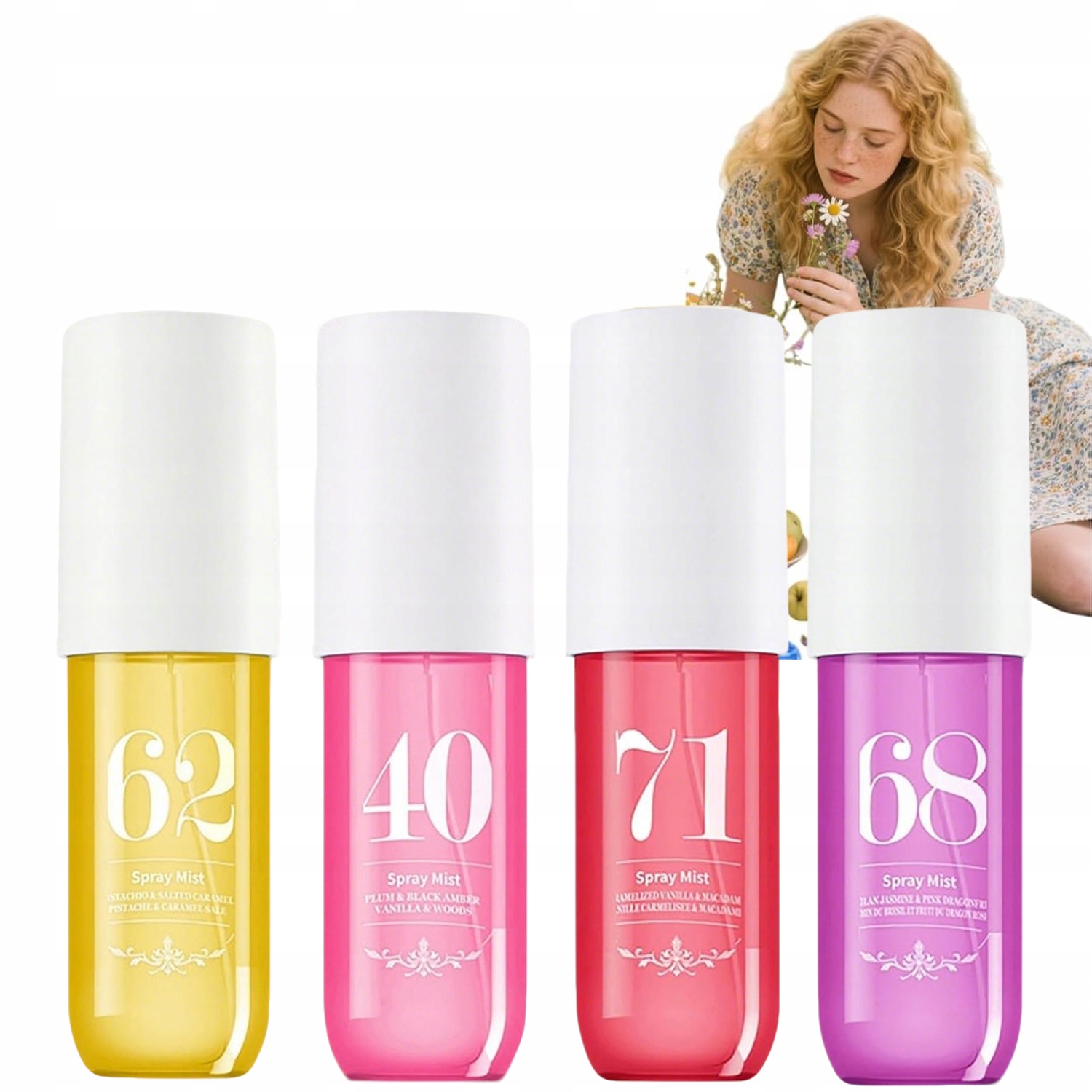 4ks Parfémovaný tělový sprej pro ženy 90 ml (#62+#40+#71+#68)