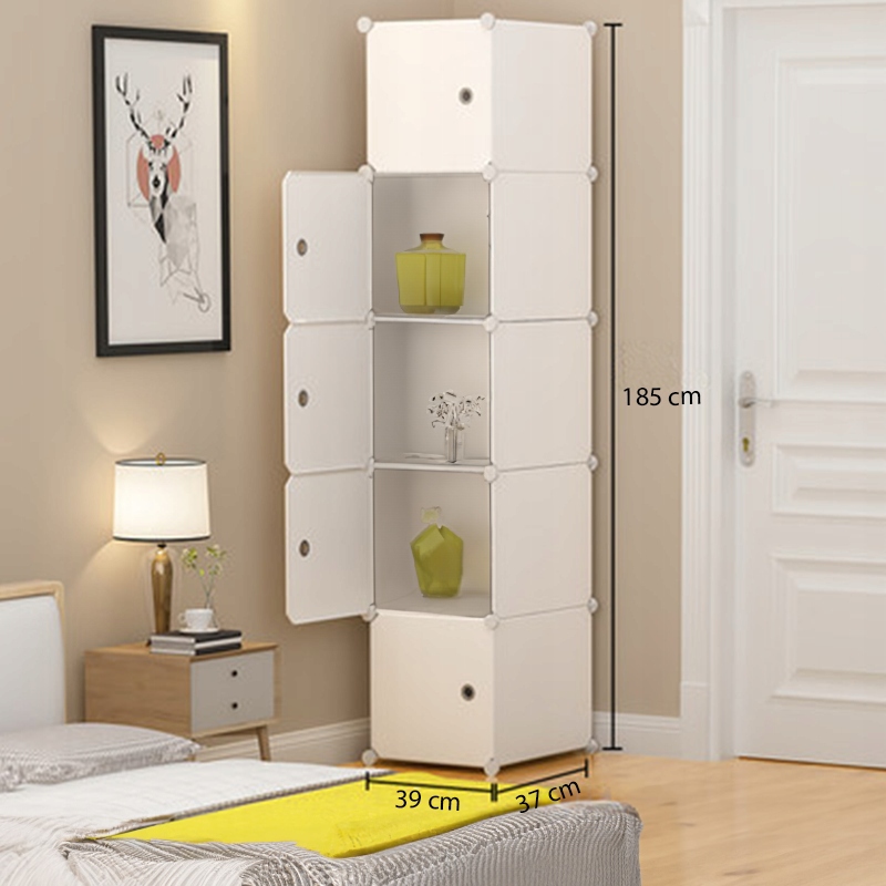 SZAFA MODUŁOWA 5 PÓŁEK REGAŁ SZAFKA SŁUPEK GARDEROBA UBRANIOWA BIAŁA Marka inna