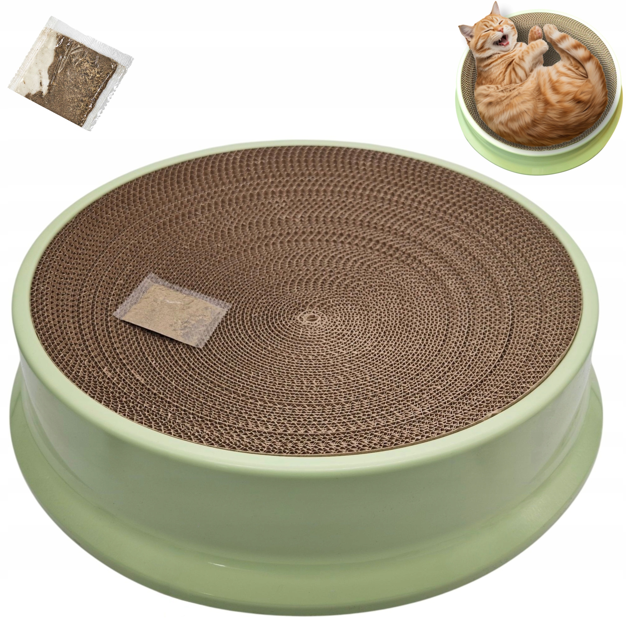 Levně Kartonové škrabadlo pro kočky Kulatý Velké kartonové Pelíšek 43 cm Koťátko