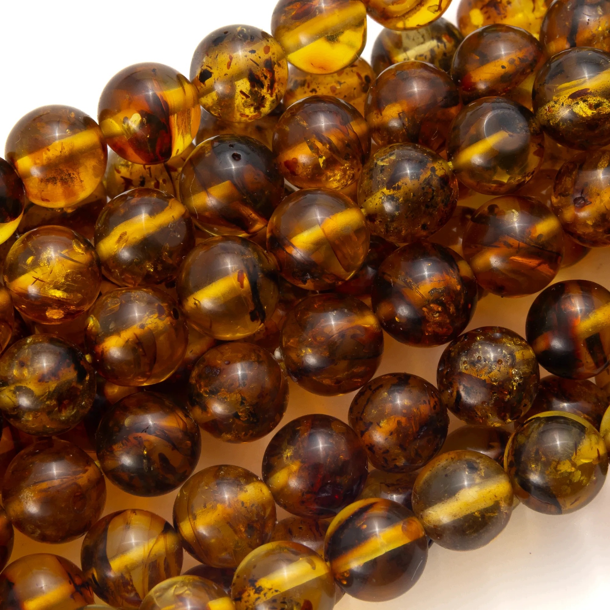 Přírodní jantarová kulička hladká 7-8 mm Kameny Na Šperky
