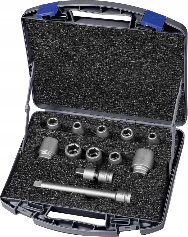 Kraft- Steckschlüssel-Satz 1/2" 12-teilig Asw