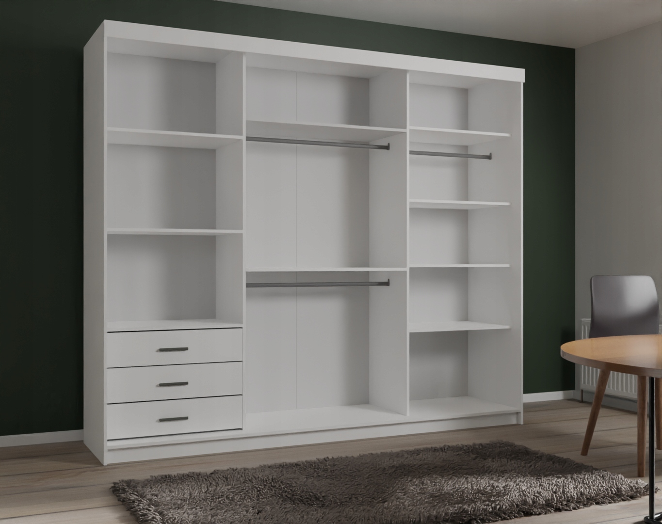 SZAFA DO SYPIALNI ZŁOTE LAMELE 250X216+ SZUFLADY Marka Remax