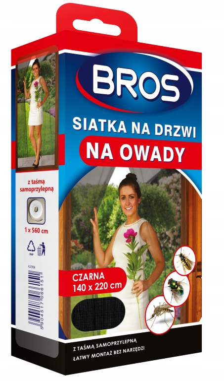 

Siatka Na Drzwi Moskitiera Komary 140x220cm Bros