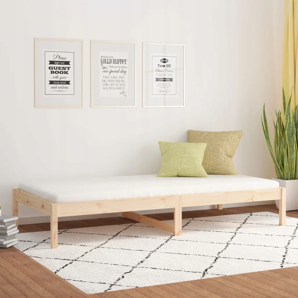 Válenda 90 x 190 cm Single masivní borové dřevo Hnědá 820422