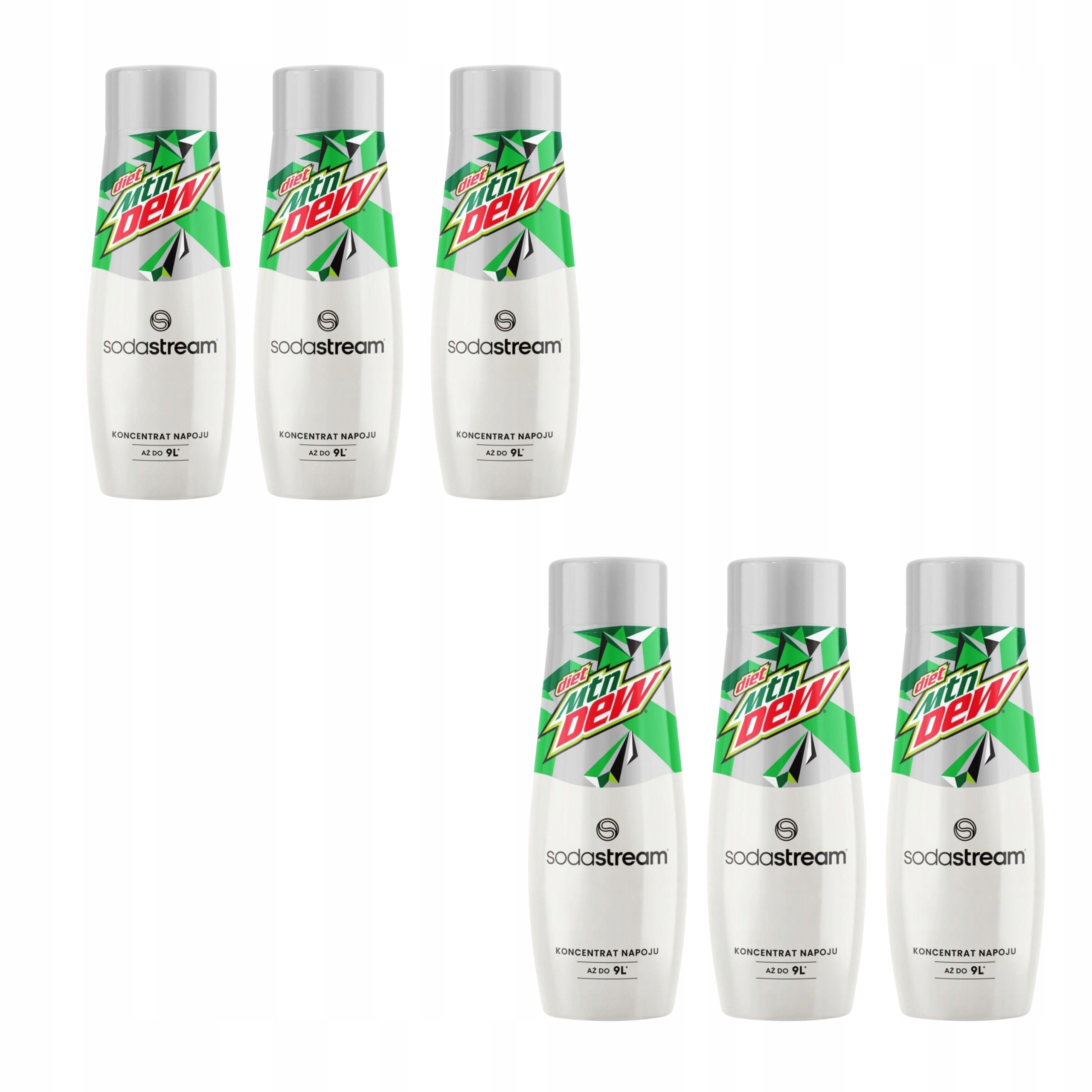 6 x koncentrát sirupu SodaStream Mountain Dew Lght 440 ml pro vodu bez cukru
