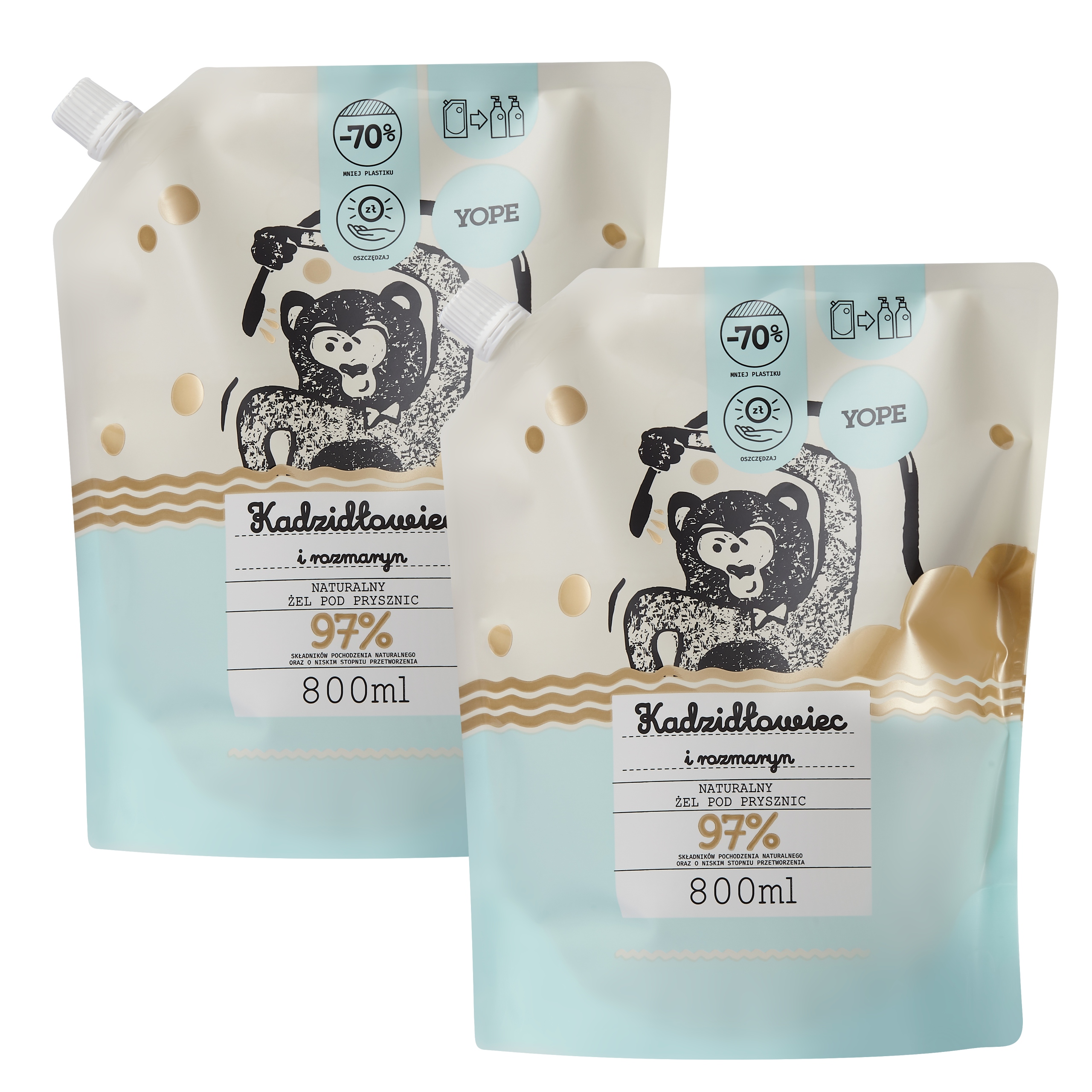 

Yope Refill żelu pod prysznic Kadzidłowiec 2x800ml
