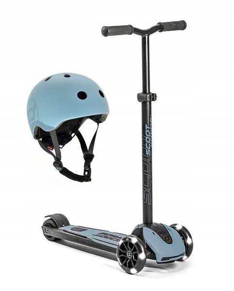 Zestaw Scootandride Kask Highwaykick 5 Led Hulajnoga balansowa 5+ Steel