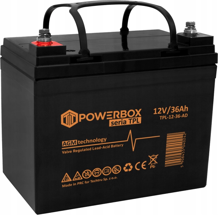 Akumulator Bezobsługowy Powerbox Tpl 36-12 Vrla Agm 12V 36Ah Long Life