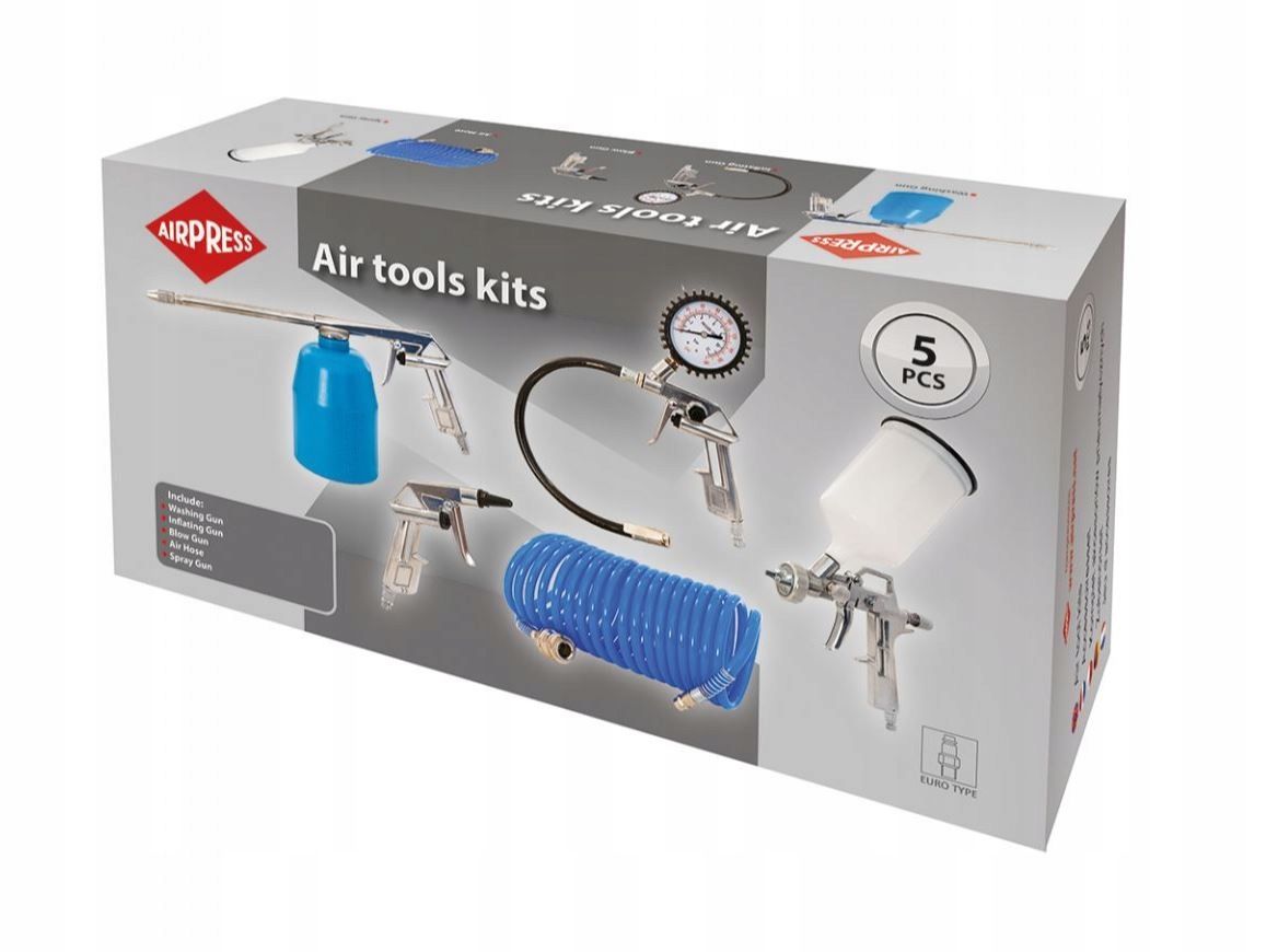 Zestaw pistoletów pneumatycznych z wężem AIRPRESS 5 elementów EAN (GTIN) 8712418284928