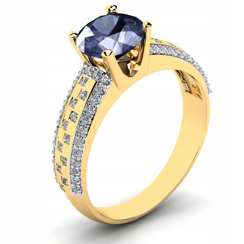 

Pierścionek Złoty Tanzanit Z Brylantami 1,67CT