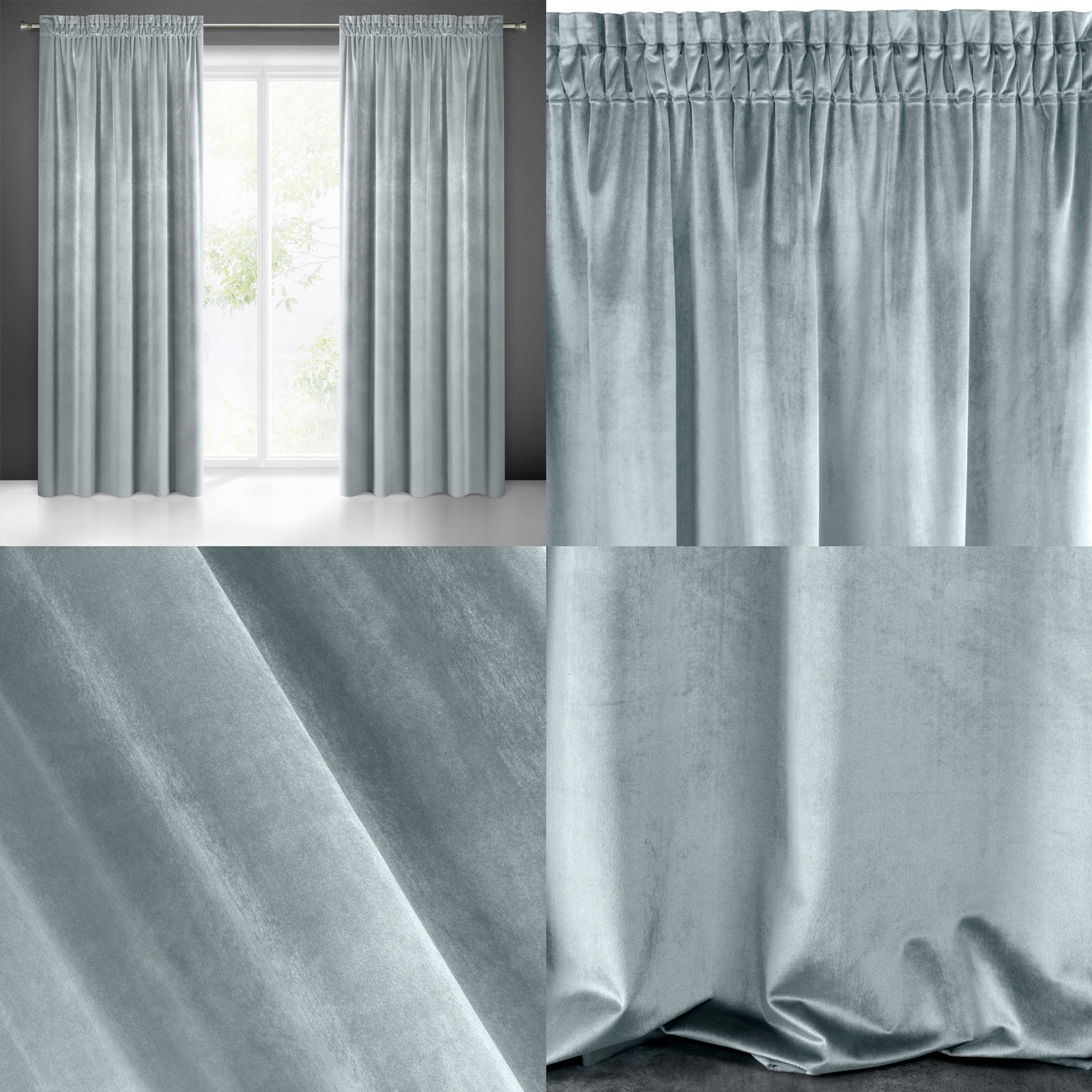 GOTOWE ZASŁONY NA ŻABKI TAŚMIE EUROFIRANY WELUR Marka Eurofirany