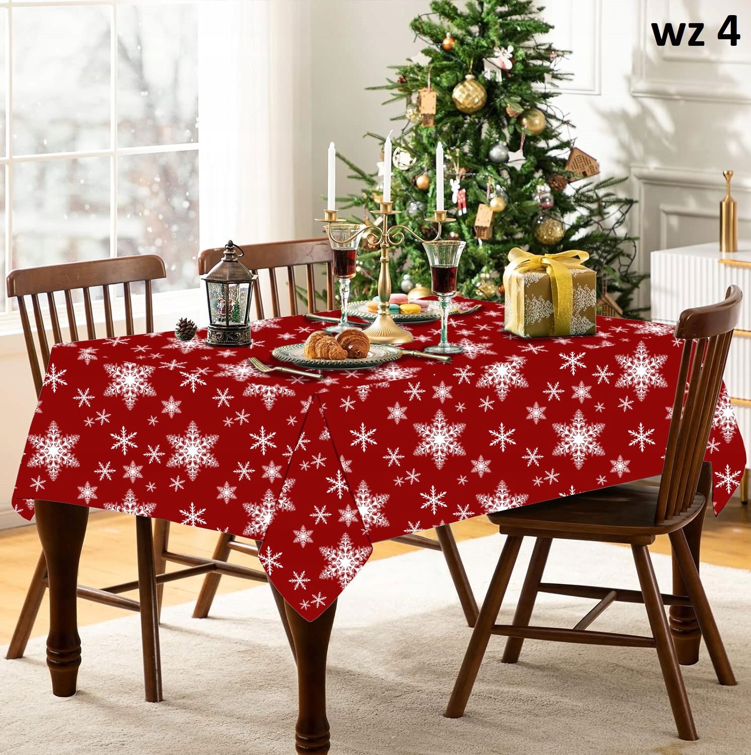 OBRUS ŚWIĄTECZNY 140x300 PLAMOODPORNY GŁADKI BOŻE NARODZENIE WZORY KOLORY Typ obrus